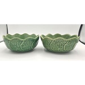 Set of 2: Bordallo‎ Pinheiro Cabbage Leaf Bowls
